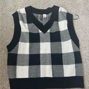 Black and white sweater vest